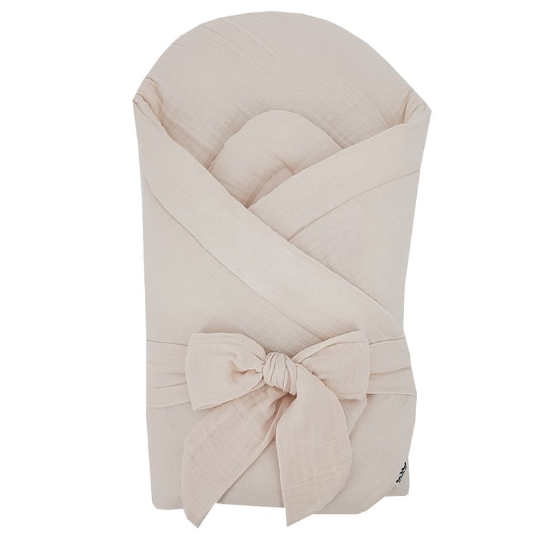 Lange d'emmaillotage en mousseline Coco Beige
