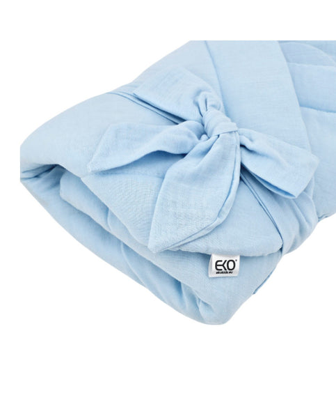 Couverture d'emmaillotage en mousseline BLEUE