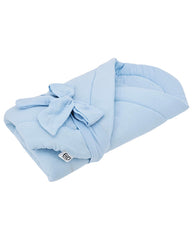 Couverture d'emmaillotage en mousseline BLEUE