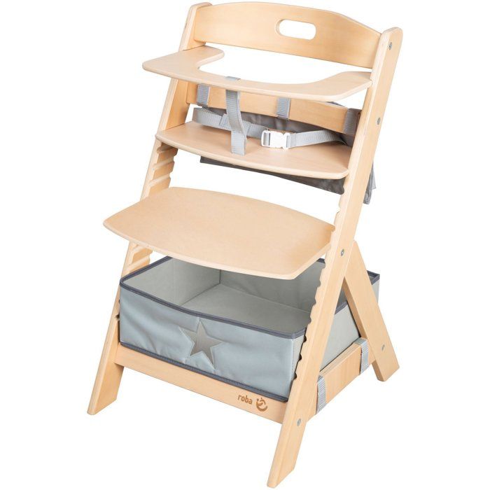 Convertible children's chair - ROBA - LIV UP - From 6 months to 70 kg - Includes organizer set - Natural wood