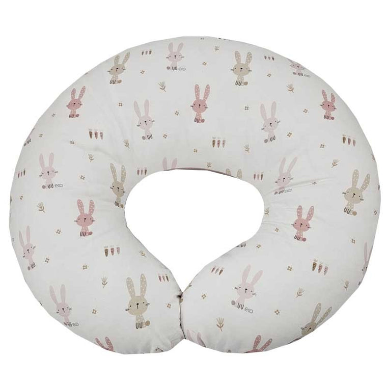 Lapin croissant en velours / Rose clair