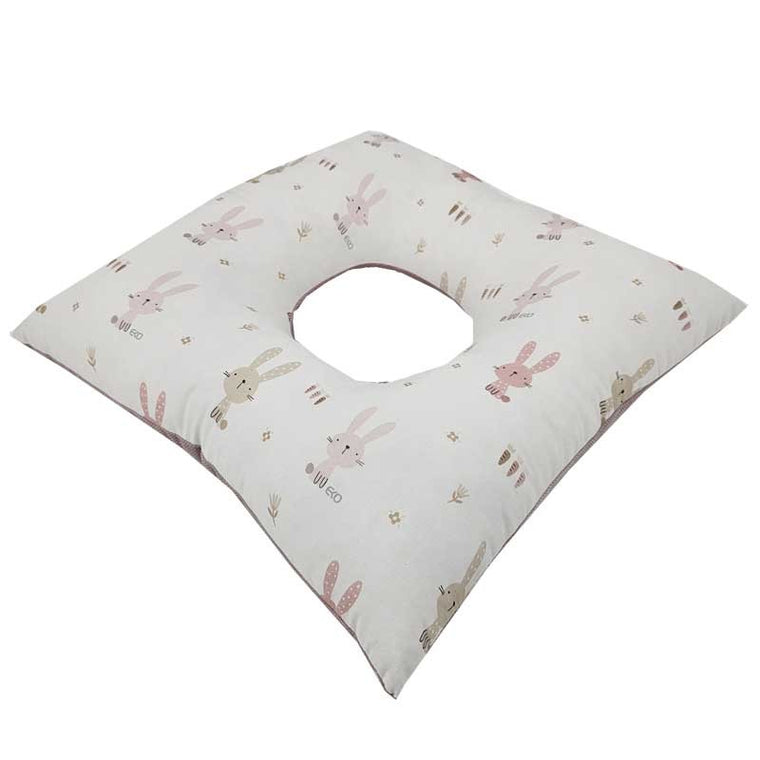 Coussin post-partum LAPIN / Rose vif