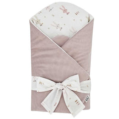 Cône de coton avec LAPIN EN VELOURS/ROSE PÂLE
