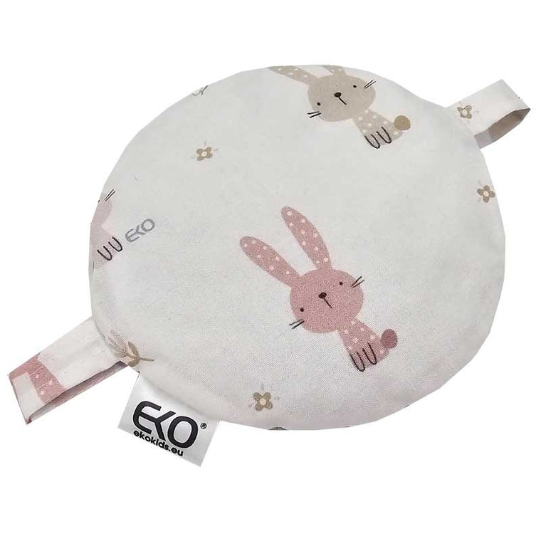 Bouillotte noyaux de cerise 15 x 15 cm Lapin / Rose vif