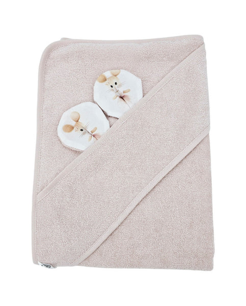 Bamboe badcape Ballerina Muis / Roze