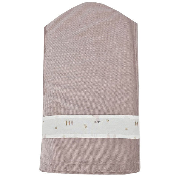 Cône de coton avec LAPIN EN VELOURS/ROSE PÂLE