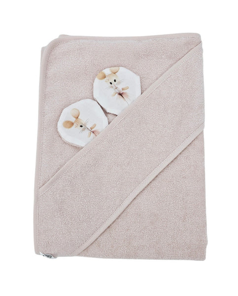 Bamboe badcape Ballerina Muis / Roze