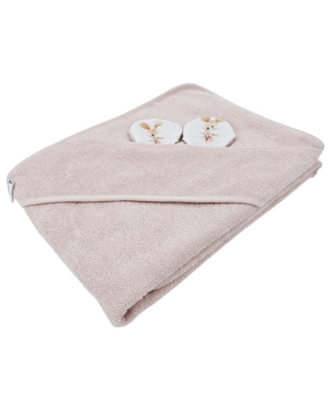 Bamboe badcape Ballerina Muis / Roze