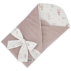 Cône de coton avec LAPIN EN VELOURS/ROSE PÂLE