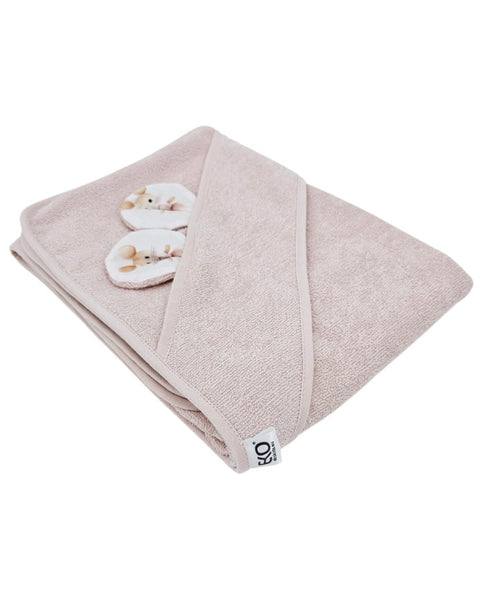 Bamboe badcape Ballerina Muis / Roze