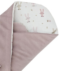 Cône de coton avec LAPIN EN VELOURS/ROSE PÂLE
