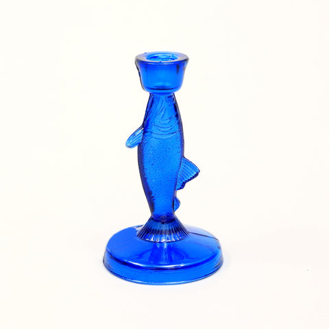 Fish Candle Holder in Royal Blue – Ocean Coastal Decor Accent