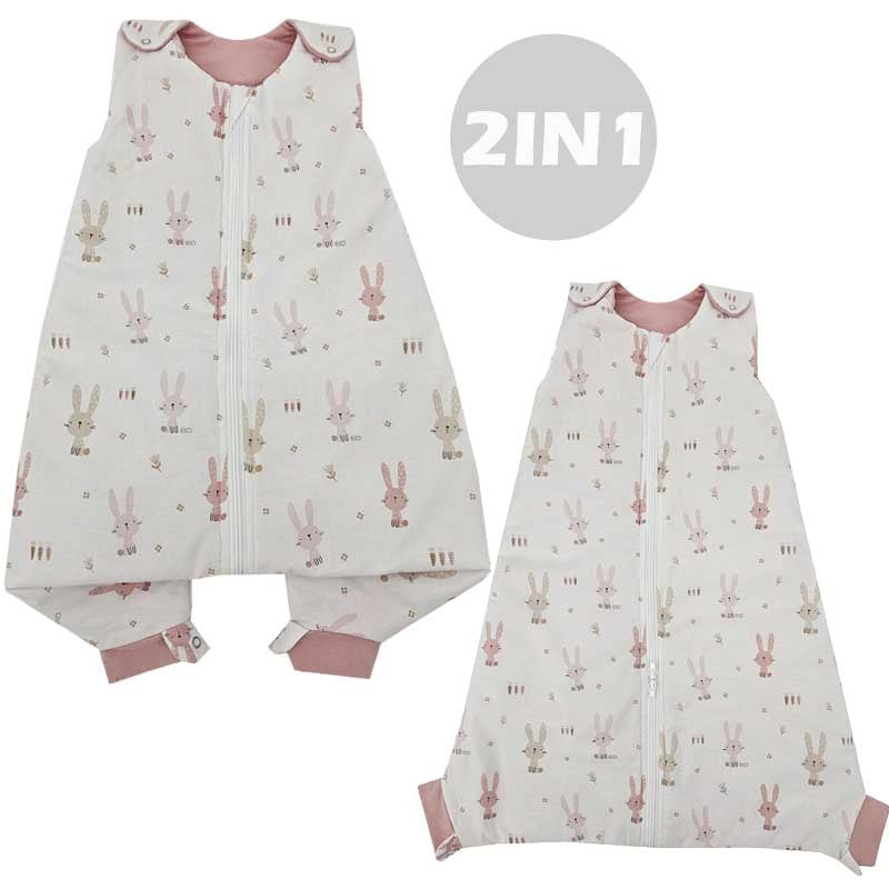 2-in-1 multifunctionele babyslaapzak KONIJN