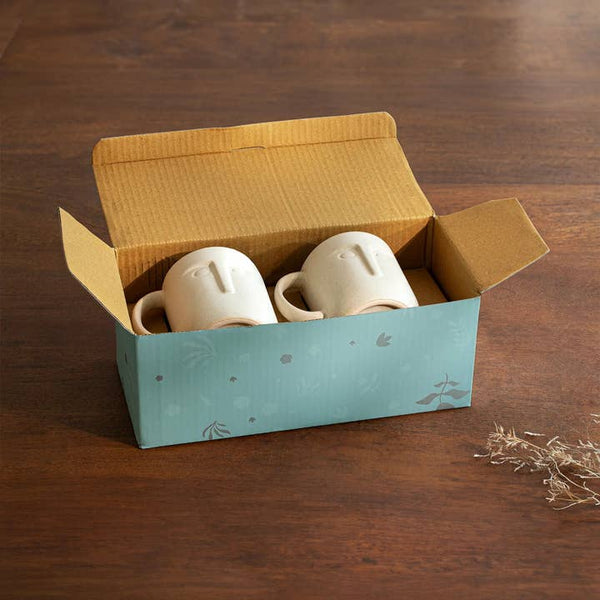 Tasses à café en céramique Moai, lot de 2