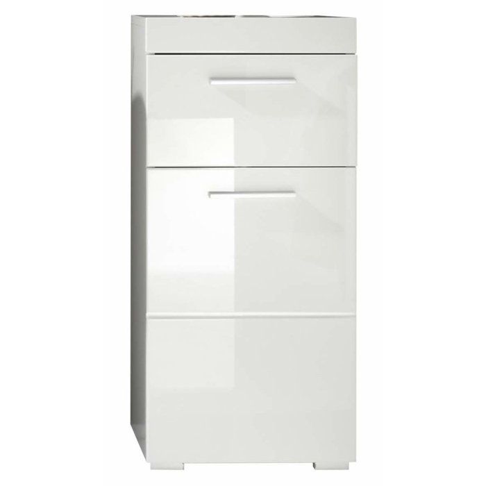 AMANDA bathroom cabinet - 1 door + 1 drawer - W37 x D31 x H79 cm - White - TRENDTEAM
