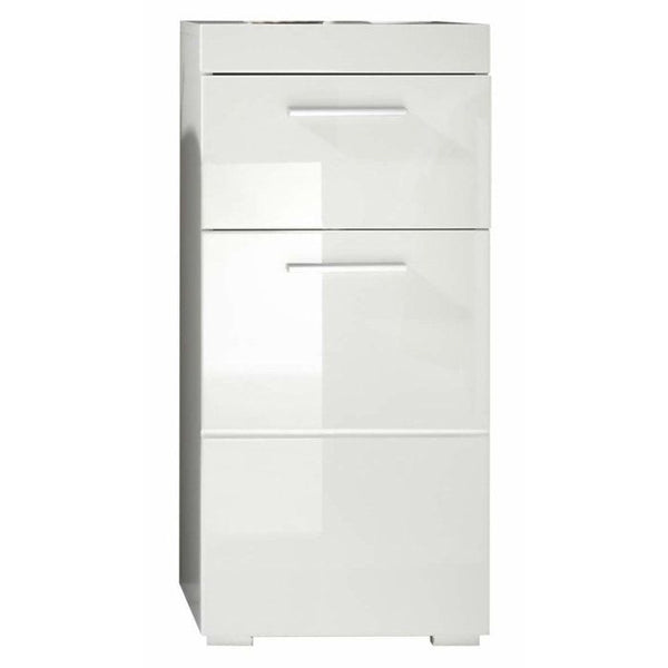 AMANDA bathroom cabinet - 1 door + 1 drawer - W37 x D31 x H79 cm - White - TRENDTEAM
