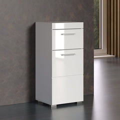 AMANDA bathroom cabinet - 1 door + 1 drawer - W37 x D31 x H79 cm - White - TRENDTEAM
