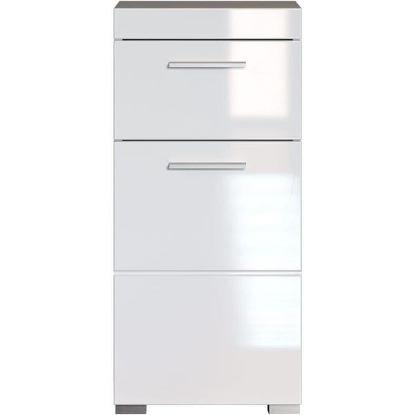 AMANDA bathroom cabinet - 1 door + 1 drawer - W37 x D31 x H79 cm - White - TRENDTEAM