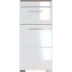 AMANDA bathroom cabinet - 1 door + 1 drawer - W37 x D31 x H79 cm - White - TRENDTEAM