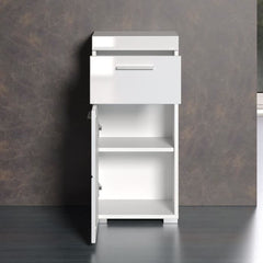 AMANDA bathroom cabinet - 1 door + 1 drawer - W37 x D31 x H79 cm - White - TRENDTEAM