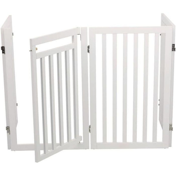 TRIXIE Barrière de sécurité avec porte - 60/160 x 81 cm - Blanc - pour chiens