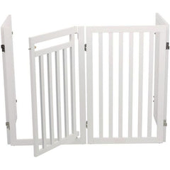 TRIXIE Barrière de sécurité avec porte - 60/160 x 81 cm - Blanc - pour chiens