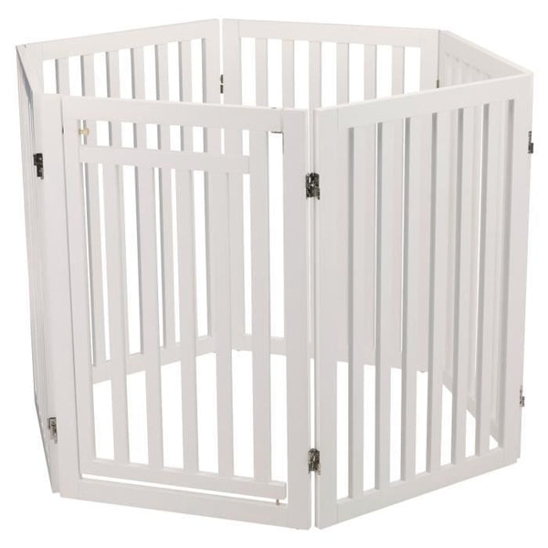 TRIXIE Barrière de sécurité avec porte - 60/160 x 81 cm - Blanc - pour chiens