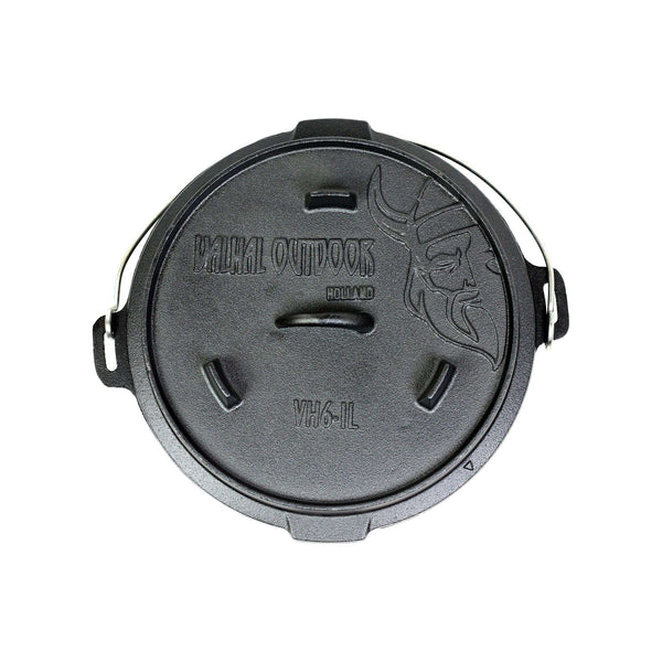 Dutch Oven Cast Iron with Legs Outdoor 6.1 Liters