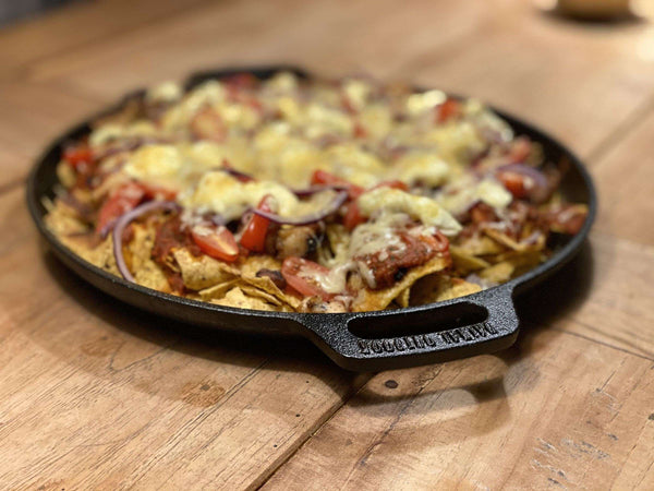 Plancha en fonte de 35 cm avec poignées