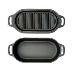 Cocotte Ovale en Fonte avec Couvercle Grill, 1 Litre