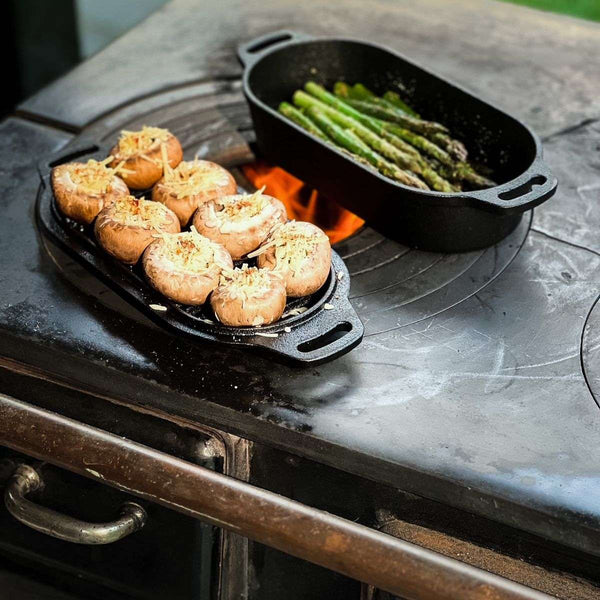 Cocotte Ovale en Fonte avec Couvercle Grill, 1 Litre