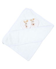 Bamboe badcape Ballerina Muis / Wit