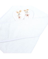 Bamboe badcape Ballerina Muis / Wit
