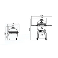 "BBQ Kamado 16" Medium met onderstel en zijtafels"