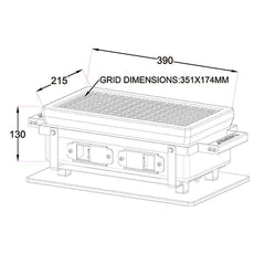 Rectangular Shichirin Tabletop Grill
