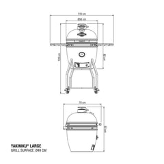 "Barbecue Kamado 19" Large avec Support et Tablettes Latérales Set Pro"