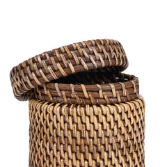 The Rattan Canister - Natural Brown