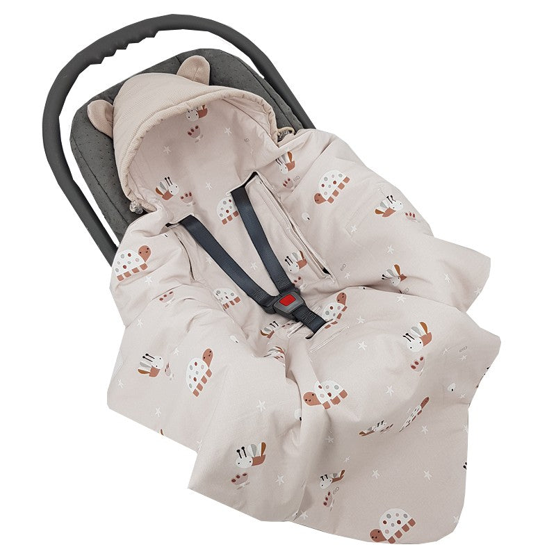 Baby Car Seat Sleeping Bag VELVET 3 and 5-point belts BEES