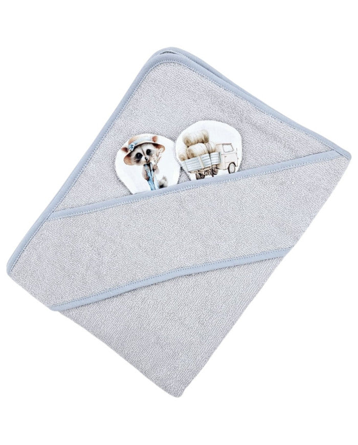 Bamboo bath cover FARMER/GREY