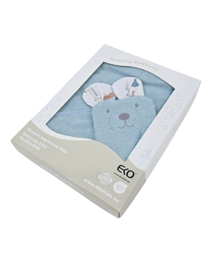 Peignoir de bain en bambou et gant de toilette ÉKO GIRAFE