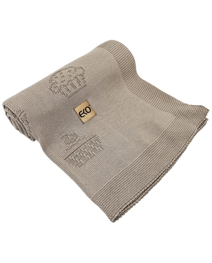 Bamboo knitted blanket MUFFINS LIGHT BROWN