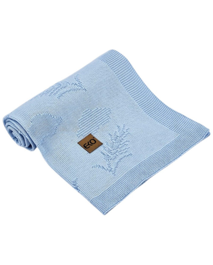 Bamboo knitted blanket Spikes LIGHT BLUE