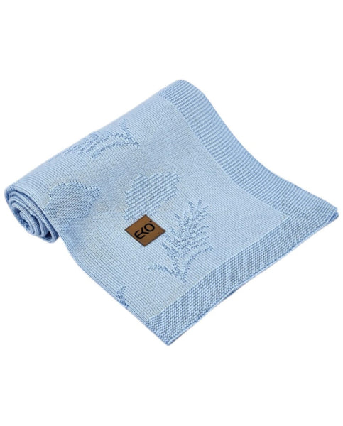 Bamboo knitted blanket Spikes LIGHT BLUE