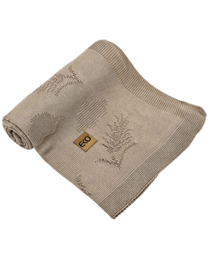 Bamboo knitted blanket Spikes BROWN