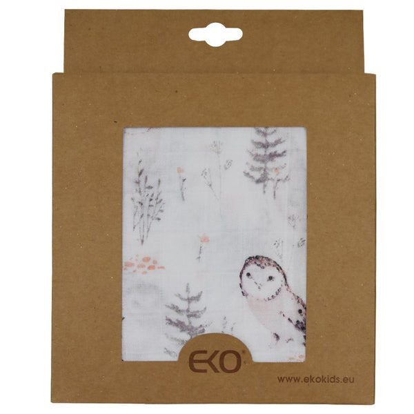 BAMBOO SWADDLE & NAPPY 120 x 120 cm  OWLS
