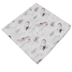 BAMBOO SWADDLE & NAPPY 120 x 120 cm  OWLS