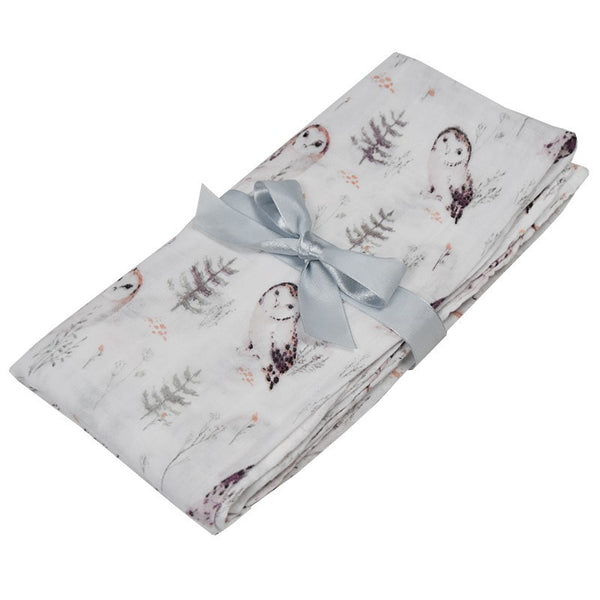 BAMBOO SWADDLE & NAPPY 120 x 120 cm  OWLS
