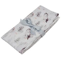 BAMBOO SWADDLE & NAPPY 120 x 120 cm  OWLS