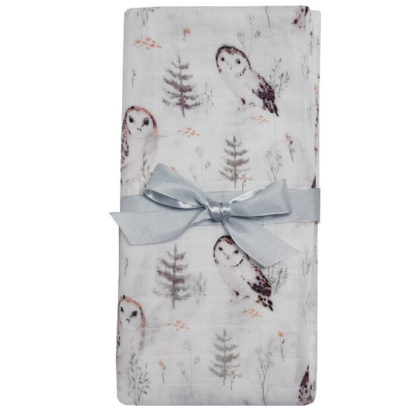BAMBOO SWADDLE & NAPPY 120 x 120 cm  OWLS
