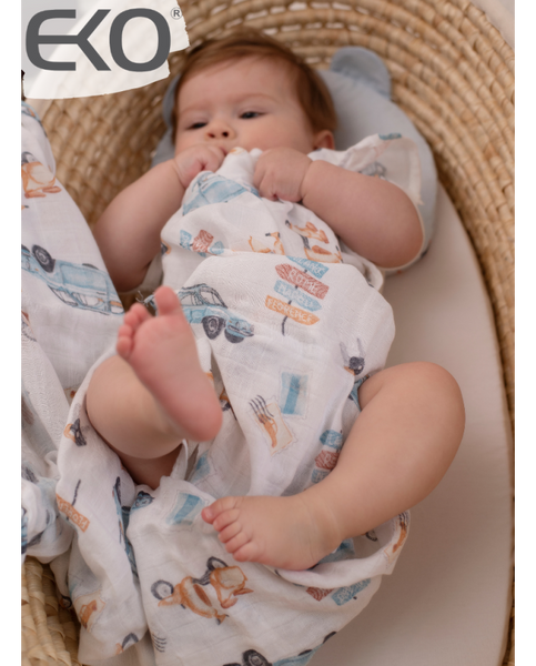 BAMBOO SWADDLE & NAPPY 120 x 120 cm HYDRANGEA
